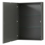 Deborah 36" Dark Gray Single Vanity, Top, Oval Black Trim, Medicine Cabinet