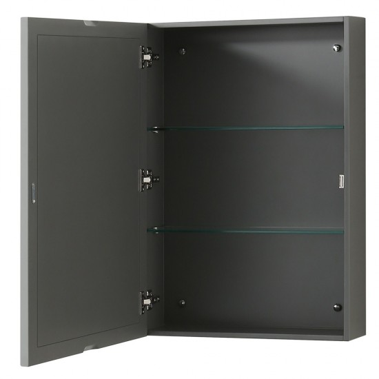 Deborah 36" Dark Gray Single Vanity, Top, Oval Black Trim, Medicine Cabinet
