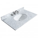 Deborah 36" Single Vanity in White, Top, Oval Sink, Matte Black Trim