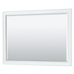 Deborah 48" Single Vanity in White, Top, Oval Sink, Matte Black Trim, 46" Mirror