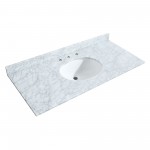 Deborah 48" Single Vanity in White, Top, Oval Sink, Matte Black Trim