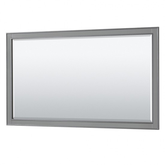 Deborah 60" Double Vanity in Dark Gray, Top, Oval Matte Black Trim, 58" Mirror