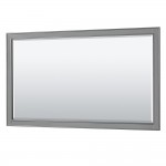 Deborah 60" Single Vanity in Dark Gray, Top, Oval Matte Black Trim, 58" Mirror