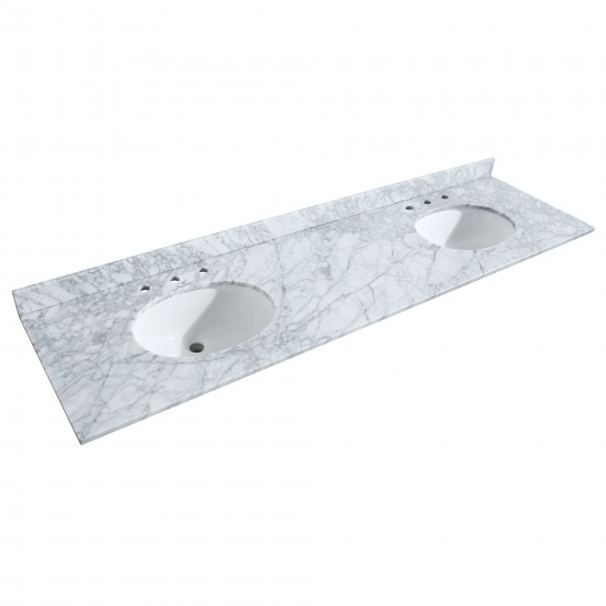 Deborah 80" Double Vanity in Dark Gray, Top, Oval Matte Black Trim, 24" Mirrors
