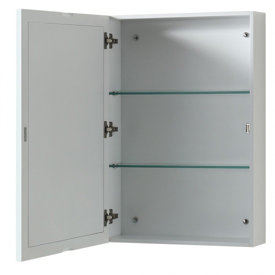 Deborah 48" White Single Vanity, White Marble Top, Black Trim, Medicine Cabinet