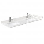 Deborah 60" Double Vanity in White, Carrara Marble Top, Black Trim, 58" Mirror