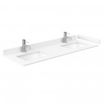 Deborah 60" Double Vanity in White, White Marble Top, Black Trim, 24" Mirrors