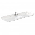 Deborah 60" Single Vanity in White, Carrara Marble Top, Black Trim, 58" Mirror