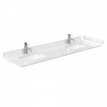 Deborah 72" Double Vanity in White, Carrara Marble Top, Black Trim, 24" Mirrors