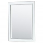 Deborah 80" Double Vanity in White, Carrara Marble Top, Black Trim, 24" Mirrors