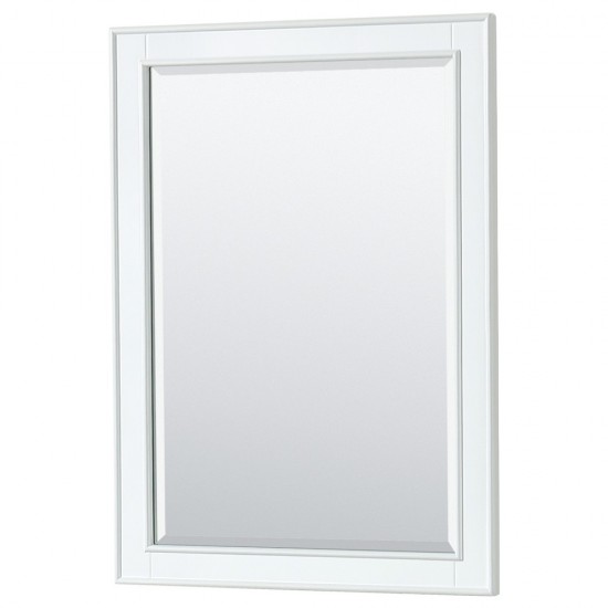 Deborah 80" Double Vanity in White, Carrara Marble Top, Black Trim, 24" Mirrors
