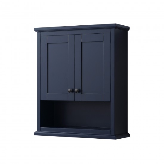 Avery Over-the-Toilet Bathroom Wall-Mounted Storage Cabinet in Blue, Black Trim