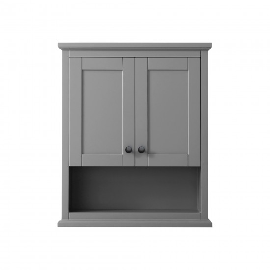Avery Over-the-Toilet Bathroom Wall-Mounted Storage Cabinet in Gray, Black Trim