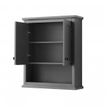 Avery Over-the-Toilet Bathroom Wall-Mounted Storage Cabinet in Gray, Black Trim