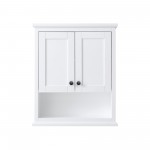 Avery Over-the-Toilet Bathroom Wall-Mounted Storage Cabinet in White, Black Trim