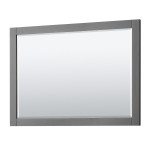 Avery 48" Double Vanity in Dark Gray, No Top, Matte Black Trim, 46" Mirror