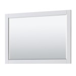 Avery 48" Double Vanity in White, No Top, No Sinks, Matte Black Trim, 46" Mirror