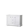 Avery 48" Double Vanity in White, No Top, No Sinks, Matte Black Trim