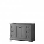 Avery 48" Single Vanity in Dark Gray, No Top, No Sink, Matte Black Trim