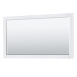 Avery 60" Double Vanity in White, No Top, No Sinks, Matte Black Trim, 58" Mirror