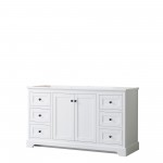 Avery 60" Single Vanity in White, No Top, No Sink, Matte Black Trim