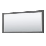 Avery 72" Double Vanity in Dark Gray, No Top, Matte Black Trim, 70" Mirror