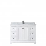 Avery 48" Single Vanity in White, Top, Square Sink, Matte Black Trim