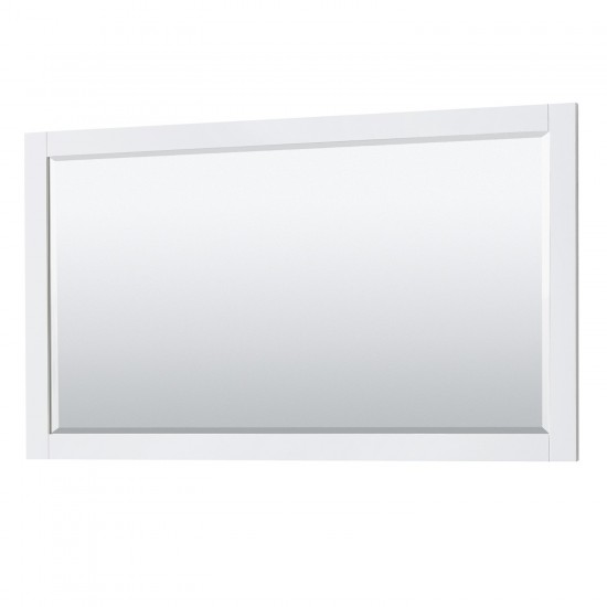 Avery 60" Single Vanity in White, Top, Square Sink, Matte Black Trim, 58" Mirror