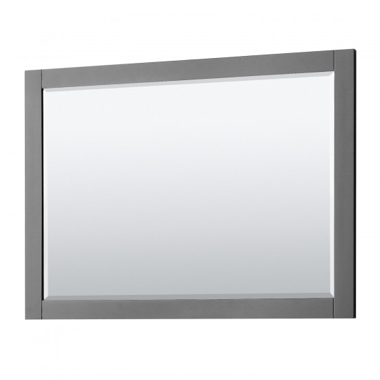 Avery 48" Single Vanity in Dark Gray, Carrara Marble Top, Black Trim, 46" Mirror