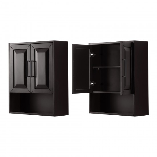 Daria Over-the-Toilet Bathroom Wall-Mounted Storage Cabinet in Espresso, Trim