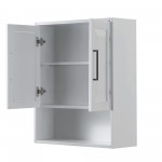 Daria Over-the-Toilet Bathroom Wall-Mounted Storage Cabinet in White, Black Trim