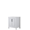 Daria 30" Single Vanity in White, No Top, No Sink, Matte Black Trim