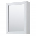 Daria 30" Single Vanity in White, No Top, Matte Black Trim, Medicine Cabinet