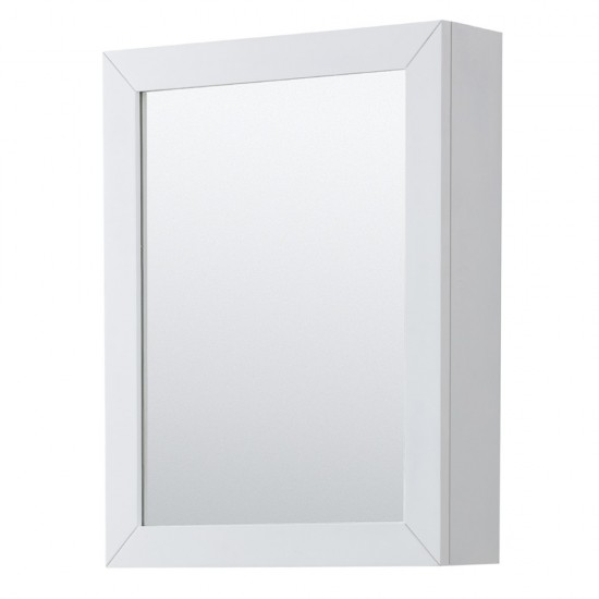 Daria 48" Single Vanity in White, No Top, Matte Black Trim, Medicine Cabinet