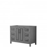 Daria 48" Single Vanity in Dark Gray, No Top, No Sink, Matte Black Trim