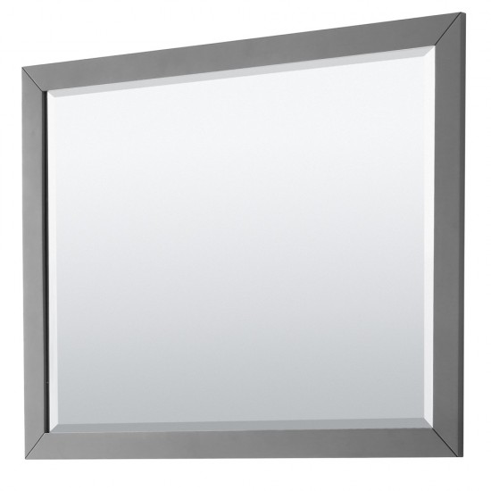 Daria 48" Single Vanity in Dark Gray, No Top, Matte Black Trim, 46" Mirror