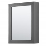 Daria 60" Dark Gray Double Vanity, No Top, Matte Black Trim, Medicine Cabinets