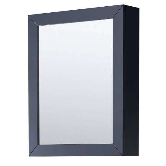 Daria 30" Single Vanity in Dark Blue, No Top, Matte Black Trim, Medicine Cabinet