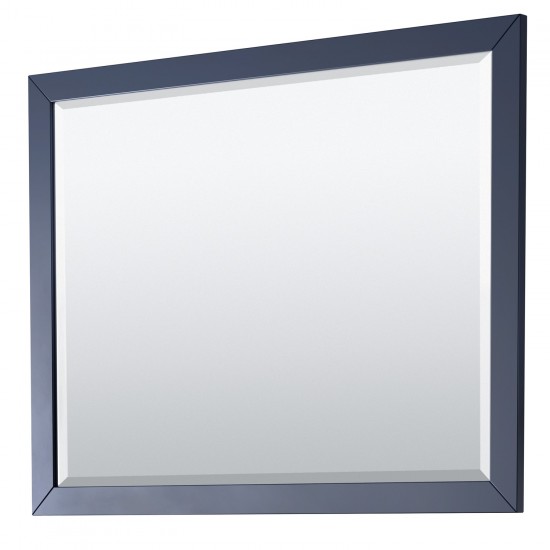 Daria 48" Single Vanity in Dark Blue, No Top, Matte Black Trim, 46" Mirror