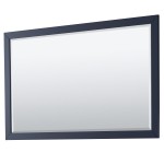 Daria 60" Single Vanity in Dark Blue, No Top, Matte Black Trim, 58" Mirror