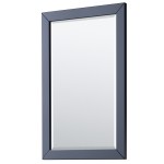 Daria 60" Double Vanity in Dark Blue, No Top, Matte Black Trim, 24" Mirrors