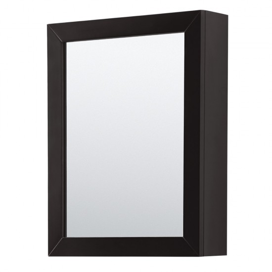 Daria 36" Dark Espresso Single Vanity, No Top, Black Trim, Medicine Cabinet