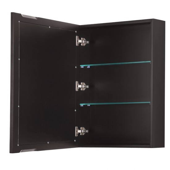 Daria 36" Dark Espresso Single Vanity, No Top, Black Trim, Medicine Cabinet