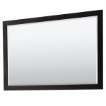 Daria 60" Single Vanity in Dark Espresso, No Top, Matte Black Trim, 58" Mirror