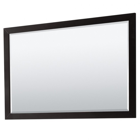 Daria 60" Single Vanity in Dark Espresso, No Top, Matte Black Trim, 58" Mirror