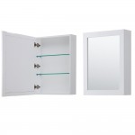 Daria 36" Single Vanity in White, Top, Square Matte Black Trim, Medicine Cabinet