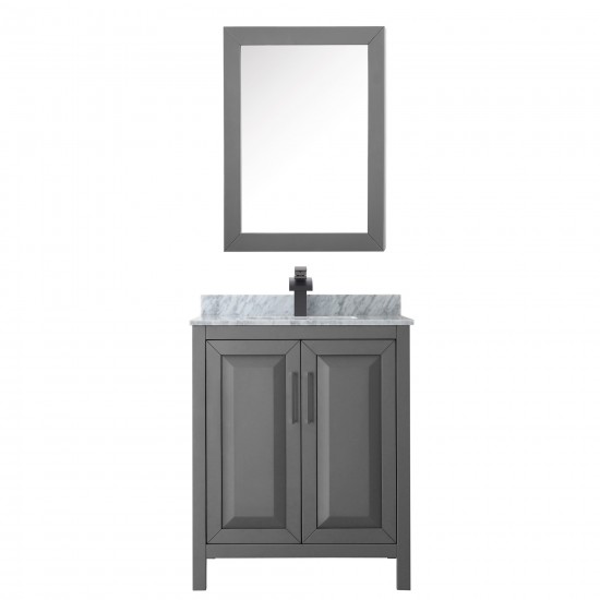 Daria 30" Single Vanity in Dark Gray, Top, Black Trim, Medicine Cabinet