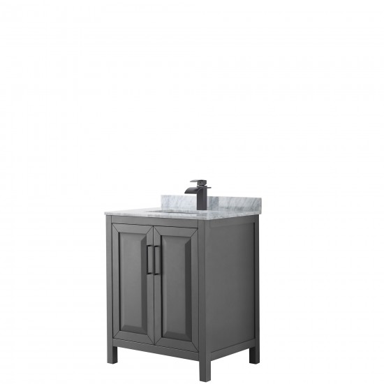 Daria 30" Single Vanity in Dark Gray, Top, Square Sink, Matte Black Trim