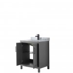 Daria 30" Single Vanity in Dark Gray, Top, Square Sink, Matte Black Trim