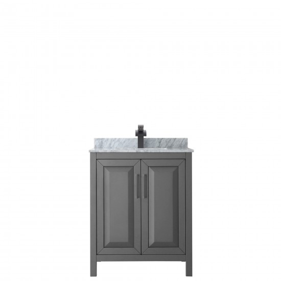 Daria 30" Single Vanity in Dark Gray, Top, Square Sink, Matte Black Trim